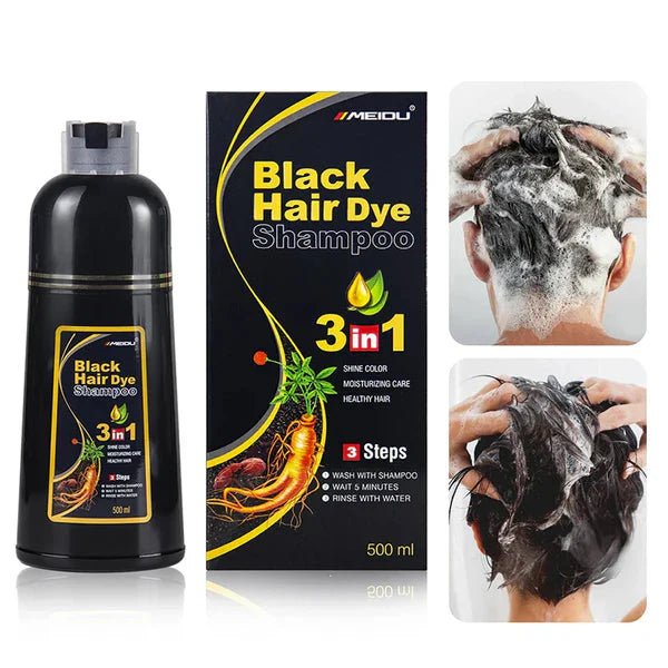 LE Secret des cheuveux noire sblimes:Shampoing Black Hair 3 en 1