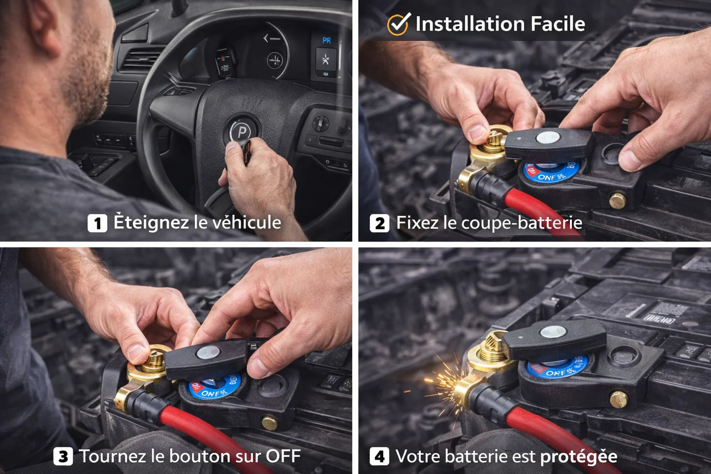 INTERRUPTEUR DE DÉCONNECTION DE BACTÉRIE