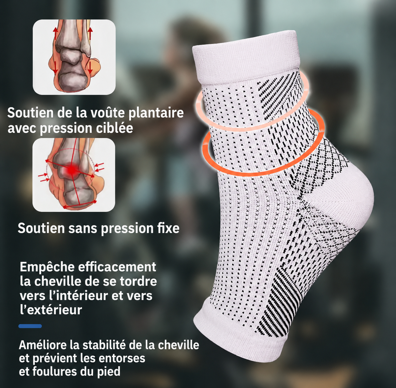 CHAUSSETTE COMPRESSION SOULAGER VOS DOULEURS AU PIED 🦶